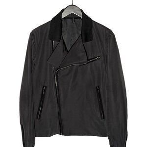 Dior Homme Black Cotton Nylon Asymmetrical Zipped Jacket